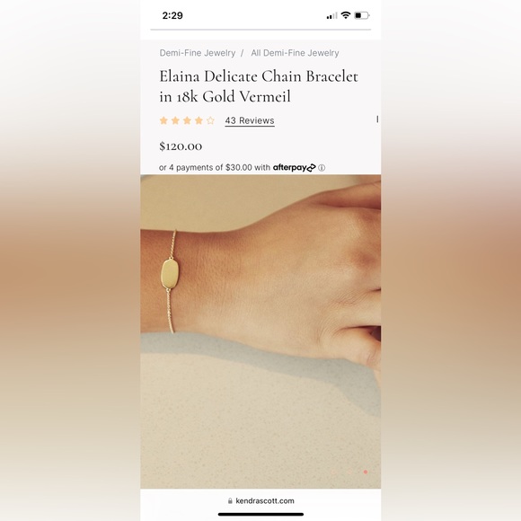 Kendra Scott Demi-fine Elaina LOVE gold bracelet - Picture 2 of 3